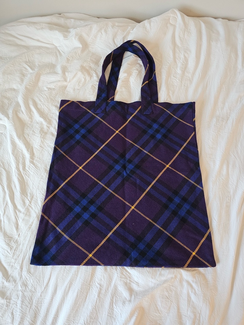 Burberry Purple Plaid Tote Bag – Stylish Everyday Carry